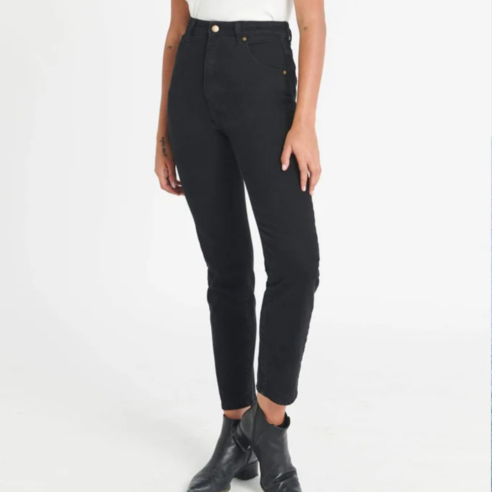 Rollas Dusters Jeans 25 Black High Rise Comfort Jet Black Indie Grunge Y2K